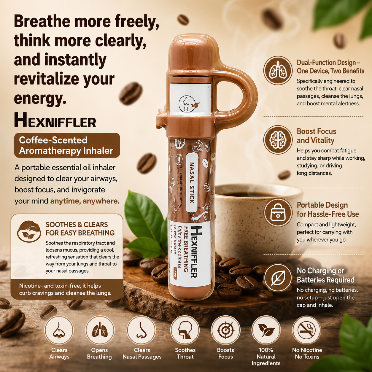 HEXNIFFLER Portable Aroma Diffuser - Coffee